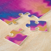 Kleurrijk roovy retro dye patroon groot legpuzzel (Zijkant)