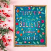 Kleurrijk roze bloemig Inspirerend Poster