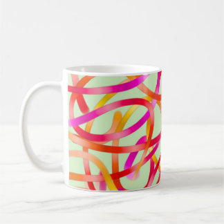 Kleurrijk roze en oranje abstract ontwerp koffiemok
