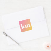 Kleurrijk Roze Geel Gradient Ombré Monogram Vierkante Sticker (Envelop)