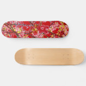 Kleurrijk roze rood abstract bloemontwerp skateboard (Horizontaal)