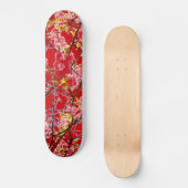 Kleurrijk roze rood abstract bloemontwerp skateboard (Voorkant)