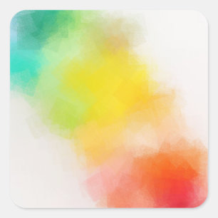 Kleurrijk roze rood geel Oranje blauw groen Vierkante Sticker