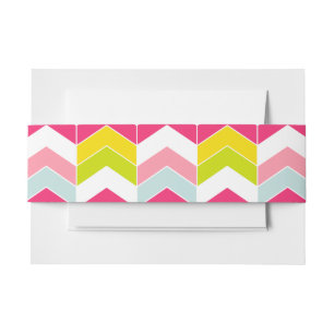 Kleurrijk Roze ZigZag Chevron patroon Uitnodigingen Wikkel