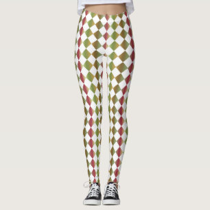 Kleurrijk ruitpatroon met dambord leggings