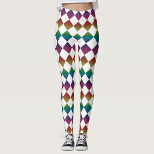 Kleurrijk Rut Diamant Patroon Leggings