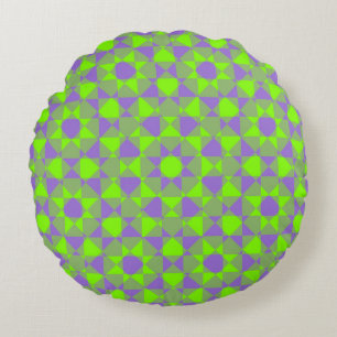 Kleurrijk Rut Diamant Schotse Ruit Patroon Rond Kussen