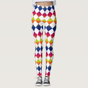 Kleurrijk Rutpatroon Met Diamant Leggings