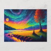 Kleurrijk 's nachts landschap briefkaart (Voorkant)