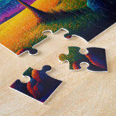 Kleurrijk 's nachts landschap legpuzzel (Zijkant)