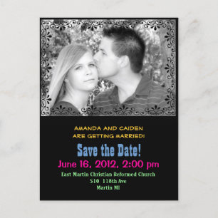 Kleurrijk "save the date" briefkaart