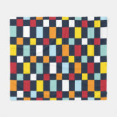 Kleurrijk Schaakbord Fleece Deken (Voorkant (Horizontaal))