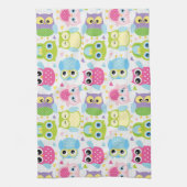 Kleurrijk schattig eigenaardewerk theedoek (Verticaal)