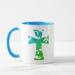 kleurrijk schattig FLORAL CROSS | Mok