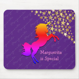 Kleurrijk, schattig UNICORN Aangepast PAARS Muismat