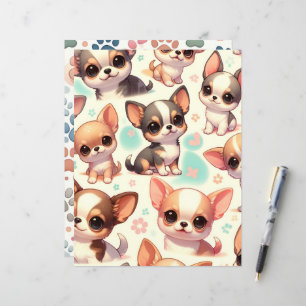 Kleurrijk Schattige Chihuahua Dog Scrapbook Papier