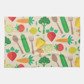 Kleurrijk Schattige plantaardig patroon Theedoek (Horizontaal)