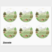 Kleurrijk Schattige Woodland Animals Script Dank u Ronde Sticker (Vel)