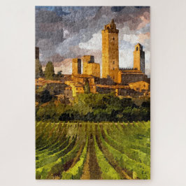 Kleurrijk Schilderachtig Kasteel van Tuscany Aquar Legpuzzel