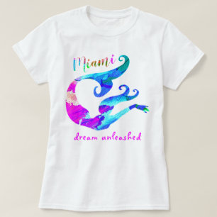 Kleurrijk schilderen van Miami Mermaid Dream ontke T-shirt