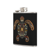 Kleurrijk schildpadontwerp heupfles (Links)