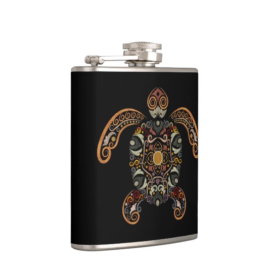 Kleurrijk schildpadontwerp heupfles (Rechts)