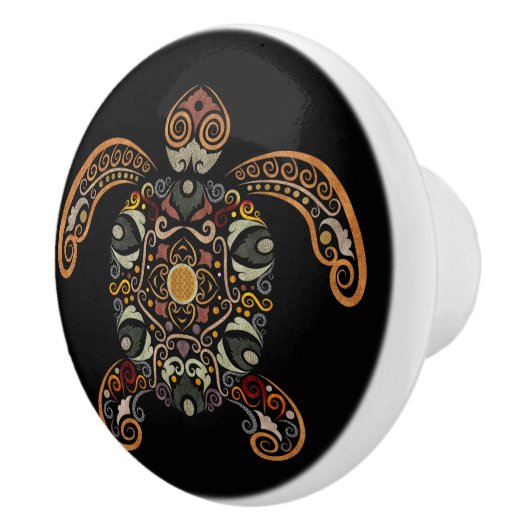 Kleurrijk schildpadontwerp keramische knop (Rechts)