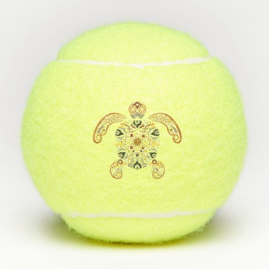 Kleurrijk  schildpadontwerp tennisballen (Voorkant)