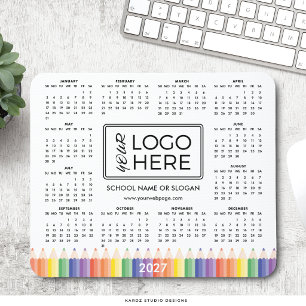 Kleurrijk school logo 2027 kalender muismat