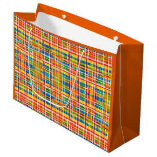 Kleurrijk Schotse Ruit Abstract Patroon Groot Cadeauzakje