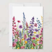 Kleurrijk Script Wildflowers 40ste verjaardag Kaart (Achterkant)