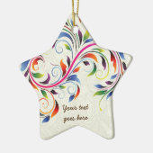 Kleurrijk scrollblad, ecru floral retro ornament (Links)