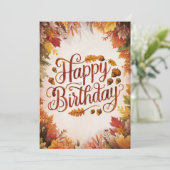 Kleurrijk Seizoen Herfst Herfst Happy Birthday Kaart (Staand voorkant)