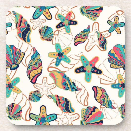 Kleurrijk seizoenspatroon bier onderzetter (Voorkant)