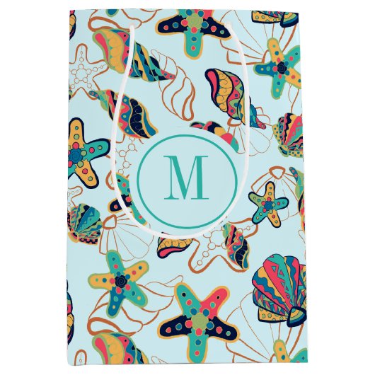 Kleurrijk seizoenspatroon medium cadeauzakje (Voorkant)