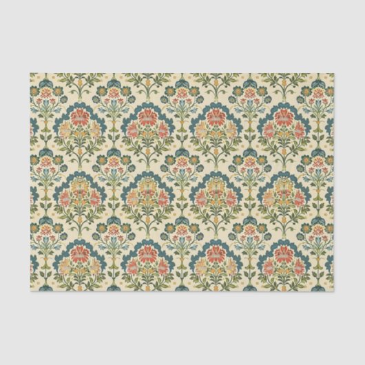 Kleurrijk sierdamast patroon tissuepapier (Voorkant)