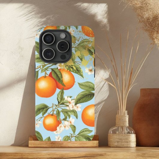 Kleurrijk Sinaasappel, Pastblauw en Goud Sinaasapp Case-Mate iPhone Case