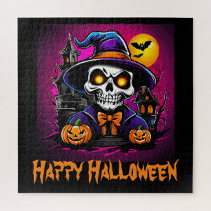 Kleurrijk Skelet Halloween Cartoon Pompoen Legpuzzel