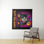 Kleurrijk Skelet Halloween Cartoon Pompoen Wandkleed (In Situ (horizontaal))