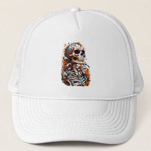 Kleurrijk skelet trucker pet