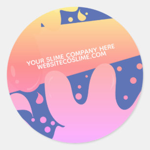 Kleurrijk slijm zakelijk bedrijf branding ronde sticker