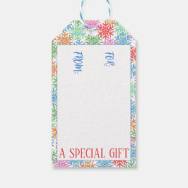 Kleurrijk Sneeuwvlok Gift Label Cadeaulabel