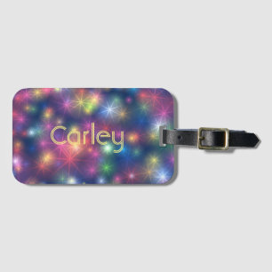 Kleurrijk snijsterren Galaxy Gepersonaliseerd Bagagelabel