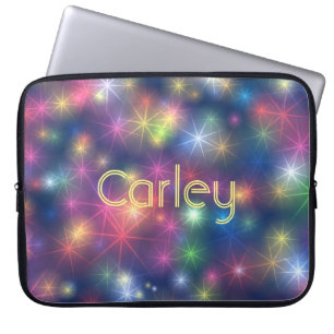 Kleurrijk snijsterren Galaxy Gepersonaliseerd Laptop Sleeve