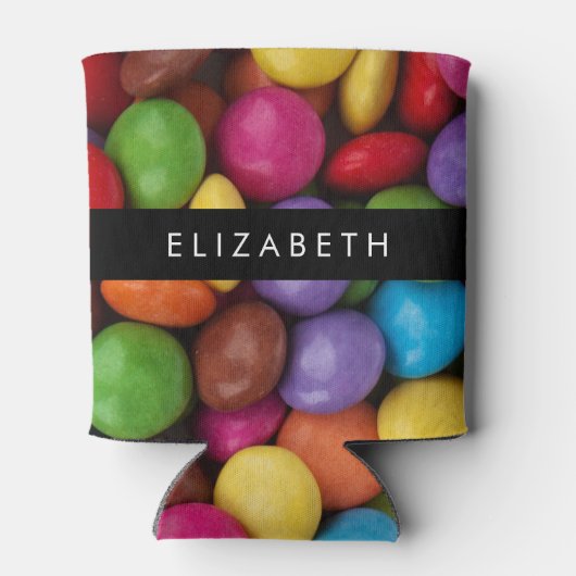 Kleurrijk Snoep, Buttonnen van Snoepjes, zoet, Jou Blikjeskoeler (Achterkant)