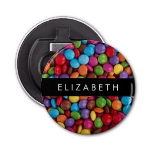 Kleurrijk Snoep, Buttonnen van Snoepjes, zoet, Jou Button Flesopener