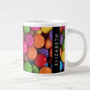 Kleurrijk Snoep, Buttonnen van Snoepjes, zoet, Jou Extra Grote Beker