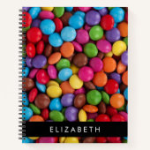 Kleurrijk Snoep, Buttonnen van Snoepjes, zoet, Jou Notitieboek (Voorkant)