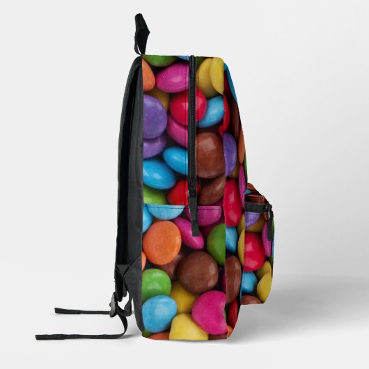 Kleurrijk Snoep, Buttonnen van Snoepjes, zoet, voe Bedrukte Rugzak (Links)