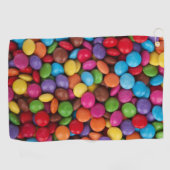 Kleurrijk Snoep, Buttonnen van Snoepjes, zoet, voe Golfhanddoek (Horizontaal)